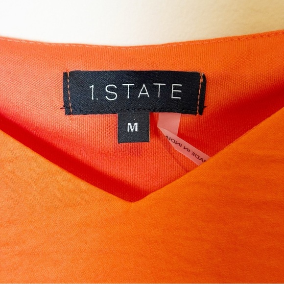 Revolve 1 State Orange V-Neck Top with flowy sleeves. Size M - Picture 9 of 9